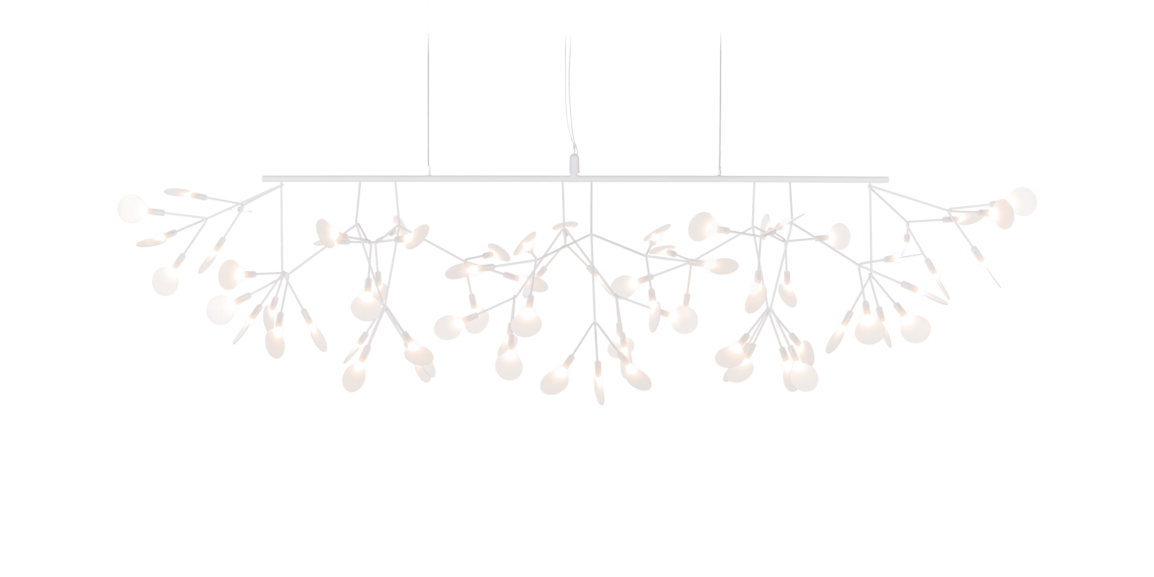 Heracleum III Linear suspension light whitefront view