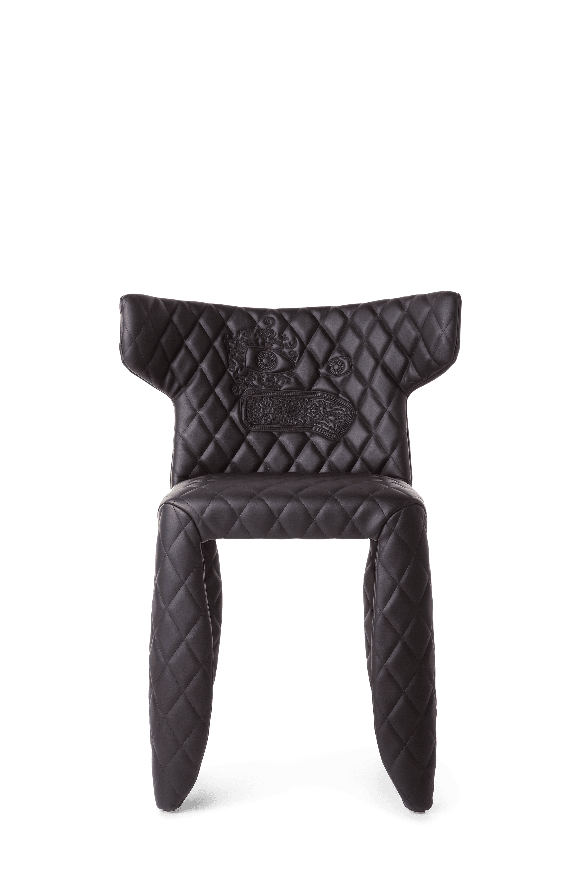 Monster Chair black face and arms front side