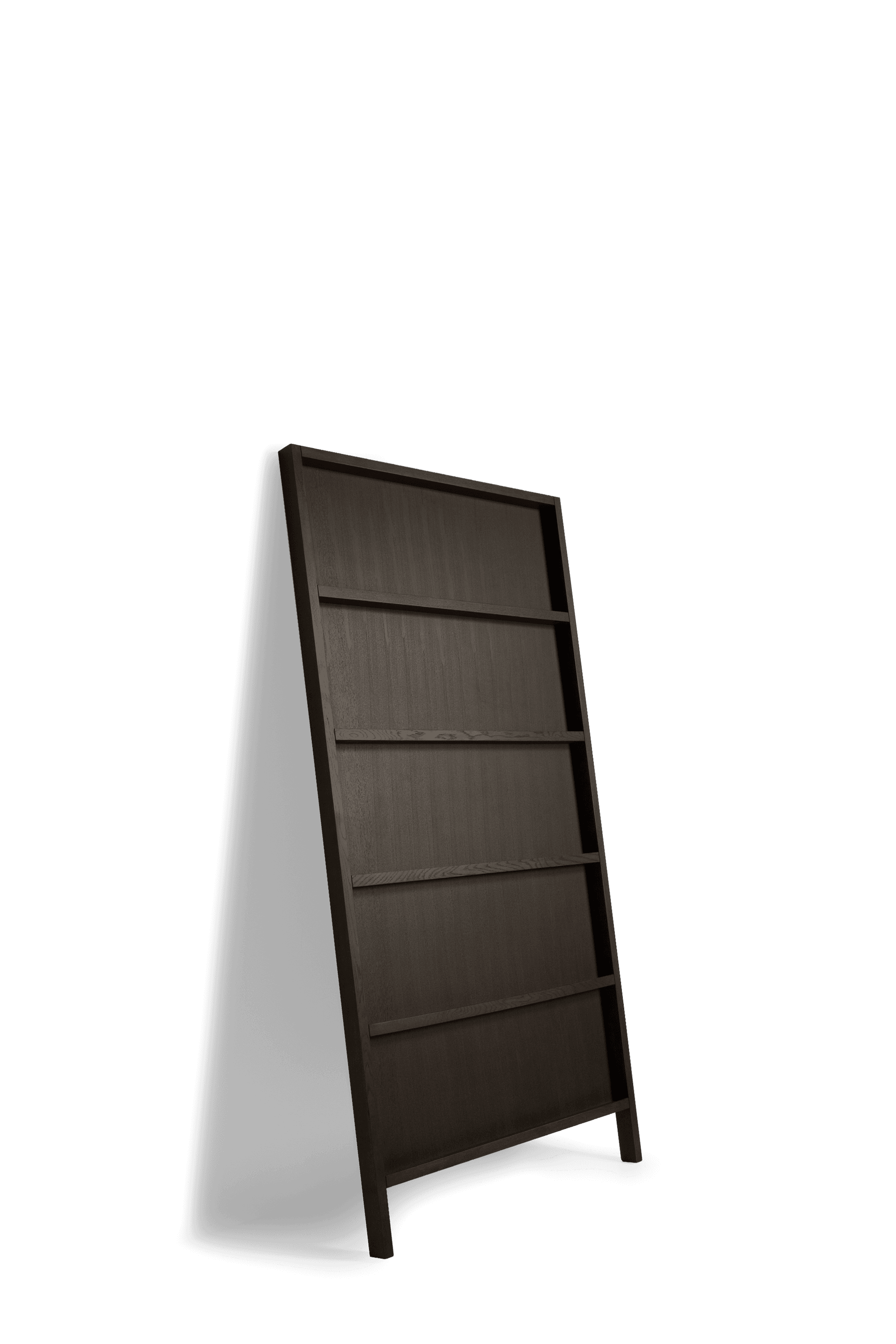 Oblique bookshelf small wenge stained