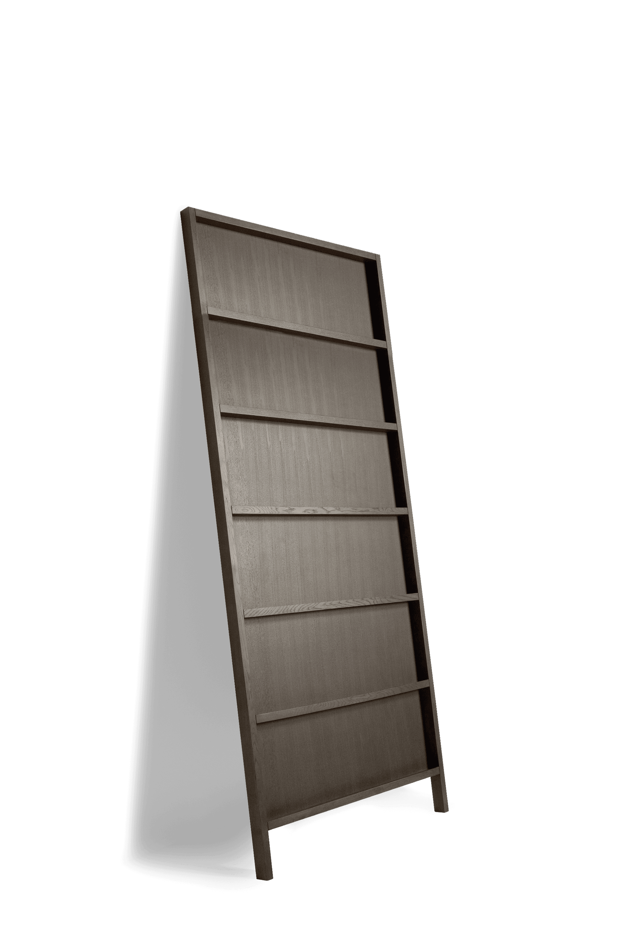 Oblique bookshelf large grey stained
