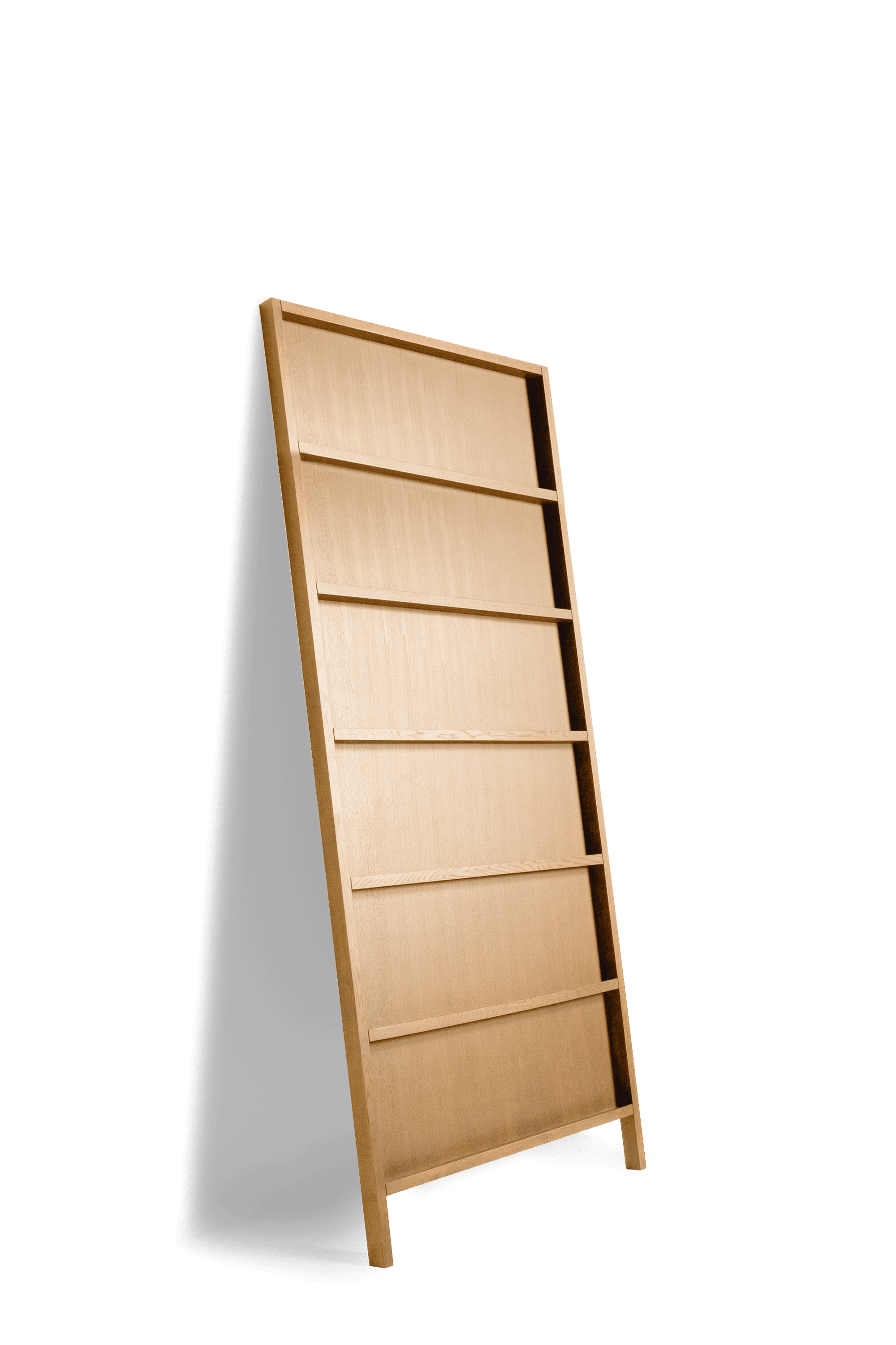 Oblique bookshelf large natural oil stained