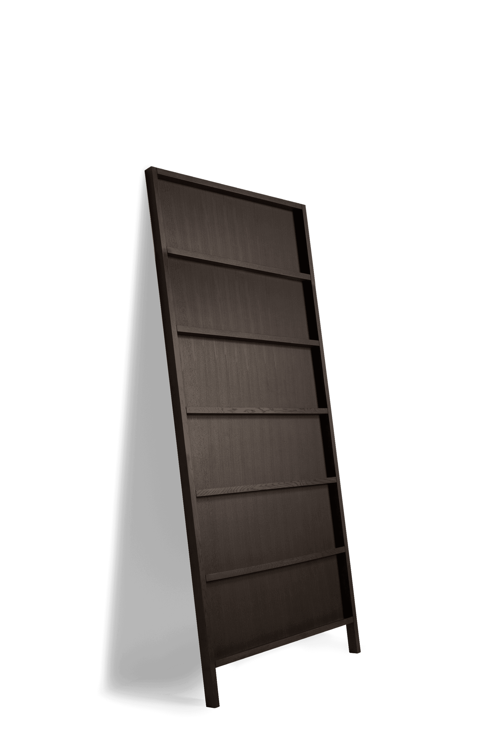 Oblique bookshelf large wenge stained