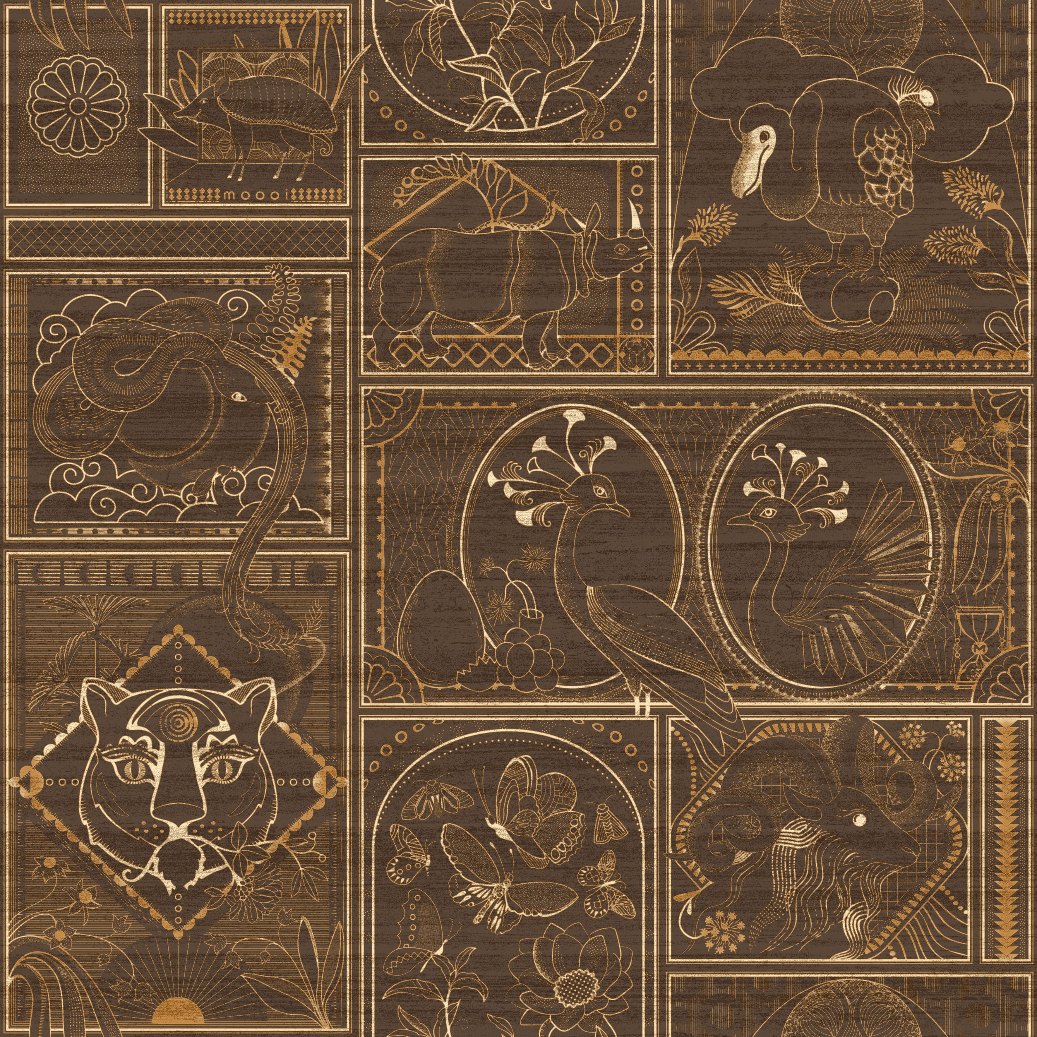 Moooi Wallcovering Golden Tiger Makore